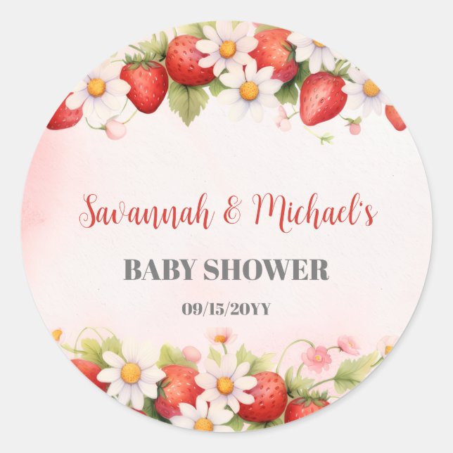 Someone Berry Sweet Baby Shower Runder Aufkleber (Vorderseite)