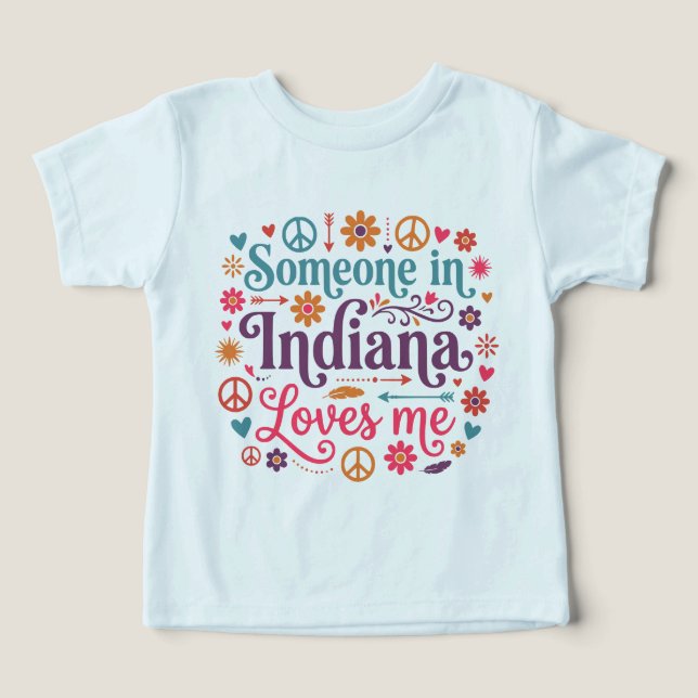 Someone in Indiana Loves Me Boho Hippie Design (Design Vorderseite)