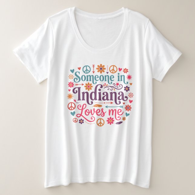 Someone in Indiana Loves Me Boho Hippie Design (Design devant)