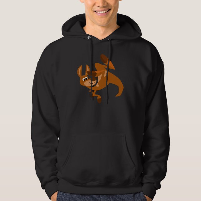Somersault Hoodie von niedlichem Cartoon Kangaroo (Vorderseite)