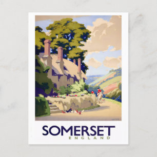 Somerset England voyage vintage Carte postale
