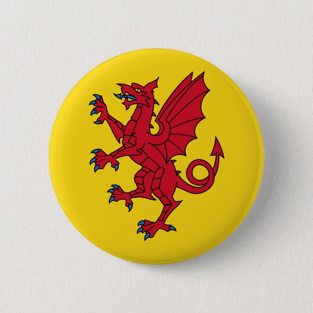Somerset Flag England Dragesymbol Button (Vorderseite)