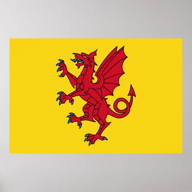 Somerset Flag England Dragesymbol Poster (Vorne)