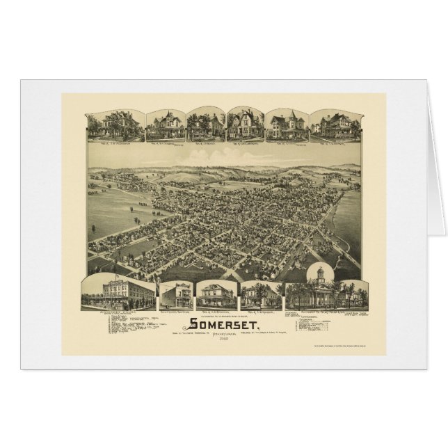 Somerset, panoramische Karte PAs - 1900 (Vorderseite (Horizontal))