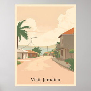 Somerset Village, Jamaika – Vintage-Illustration Poster