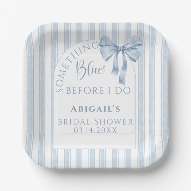 Something Blue Before I Do Bow  Pappteller (Vorderseite)