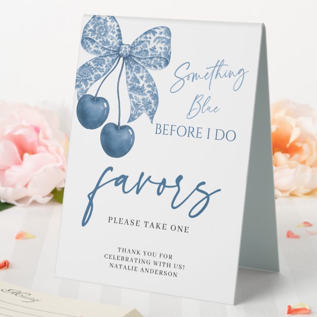 Something Blue Before I do Bridal Shower Favors Tischaufsteller (In Situ (Hochzeit))