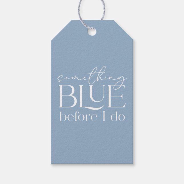 Something Blue Before I Do Bridal Shower Geschenkanhänger (Vorderseite)