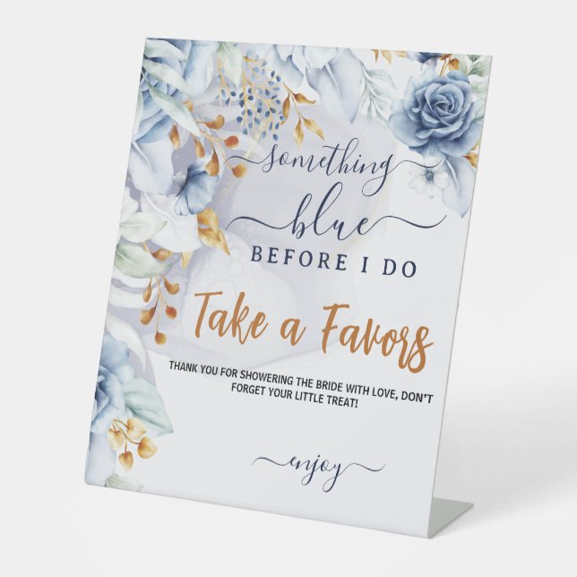 Something Blue Before I Do Bridal Shower Party Sockelschild (Vorderseite)