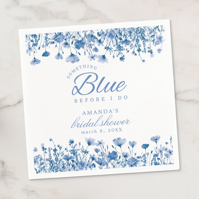 Something Blue Before I Do Florale Brautparty Serviette (Von Creator hochgeladen)