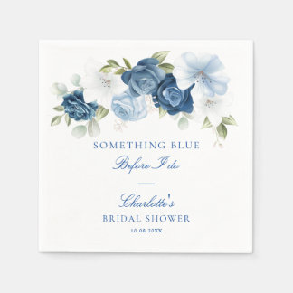 Something Blue Before I Do Florale Brautparty Serviette