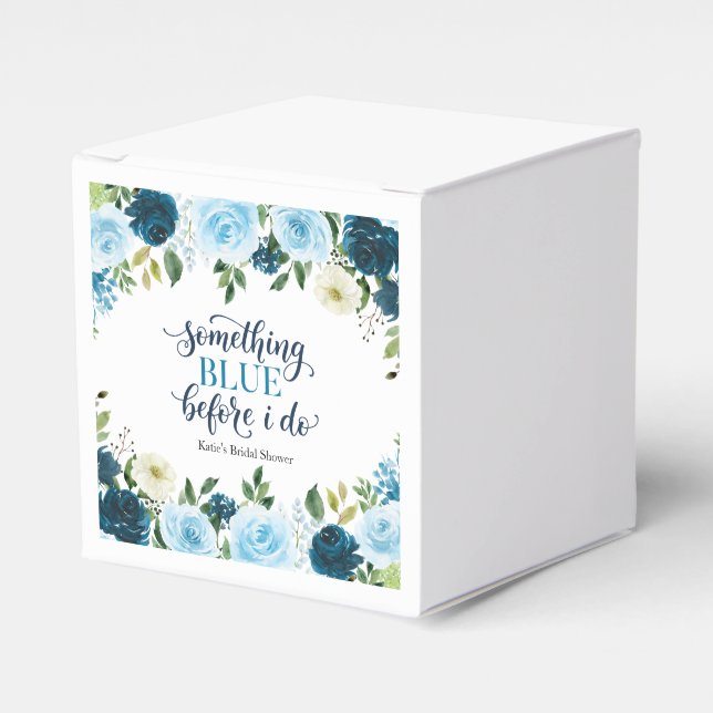 Something Blue Before I Do Navy Floral Geschenkschachtel (Vorderseite)
