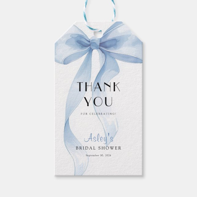 Something Blue bevor ich heirate - Junggesellinnen Geschenkanhänger (Vorderseite)