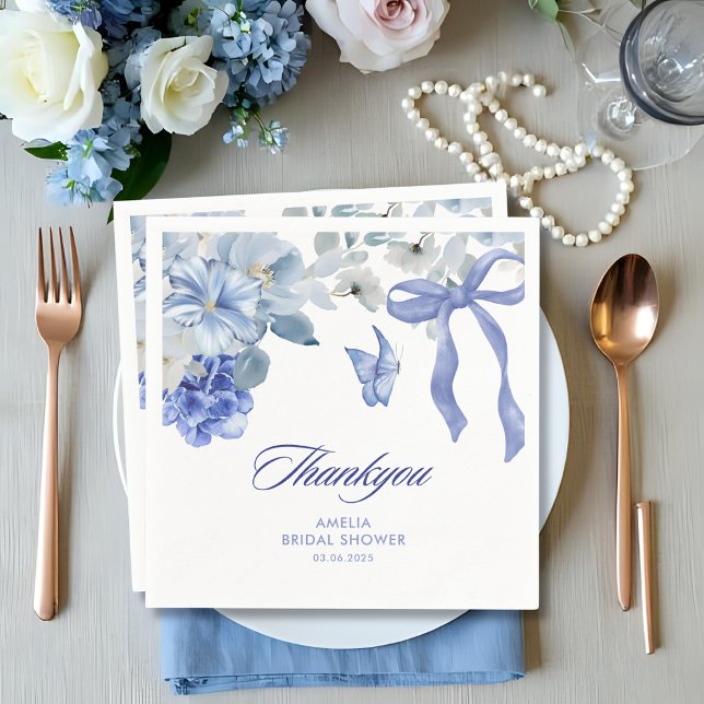Something blue blue and white floral bridal shower serviette (Von Creator hochgeladen)