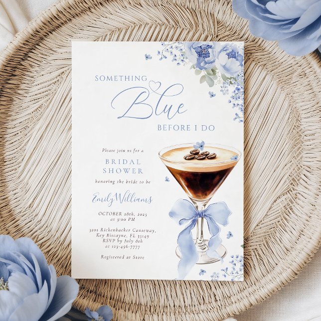 Something Blue Bow Coffee Bridal Shower Einladung (Von Creator hochgeladen)