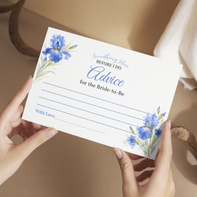 Something Blue Brautparty Hinweiskarte (Something Blue Bridal Shower Advice Card
)