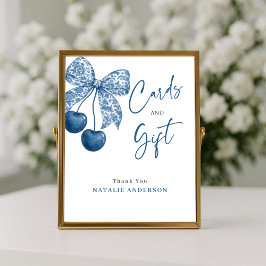 Something Blue Bridal Shower Cards & Gift Sign Poster
