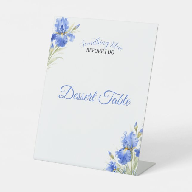 Something Blue Bridal Shower Dessert Table Sockelschild (Vorderseite)