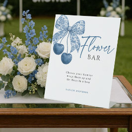 Something Blue Bridal Shower  Flower Bar Sign Sockelschild