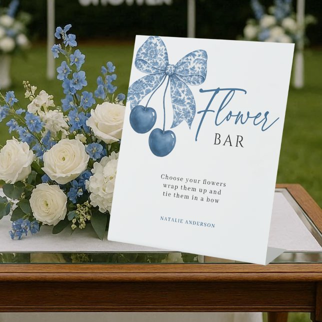 Something Blue Bridal Shower  Flower Bar Sign Sockelschild (Von Creator hochgeladen)