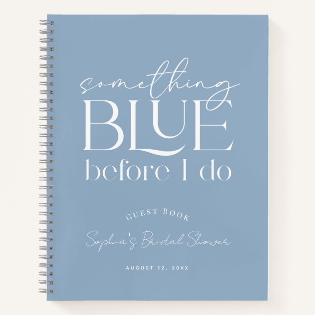 Something Blue Bridal Shower Guest Book Notizbuch (Vorderseite)