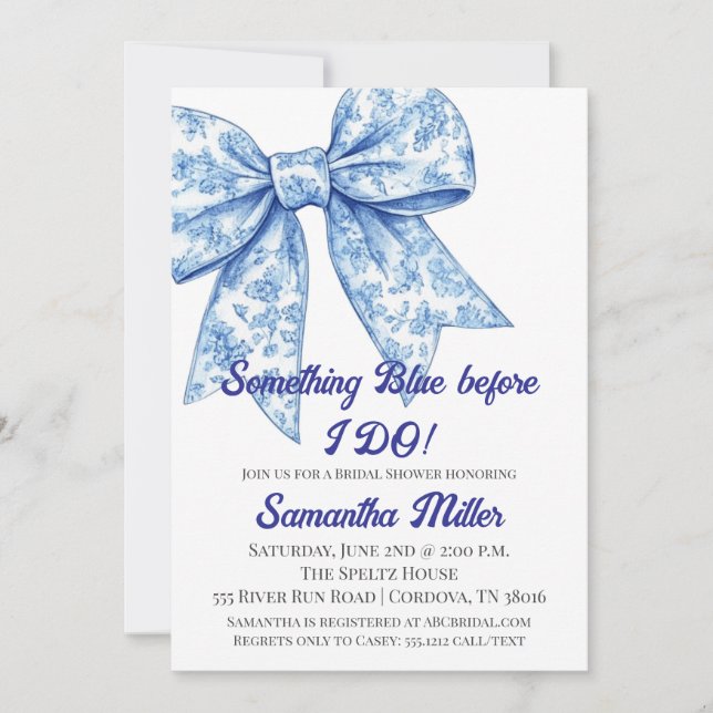 Something Blue Bridal Shower Invitation Einladung (Vorderseite)