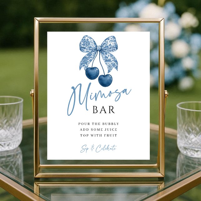 Something Blue Bridal Shower Mimosa Bar Sign Poster (Von Creator hochgeladen)