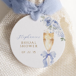 Something Blue Floral Bridal Shower Favor Tags Geschenkanhänger