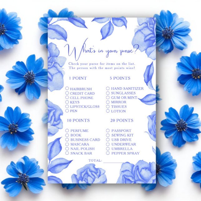 Something blue floral Bridal shower purse game (Von Creator hochgeladen)