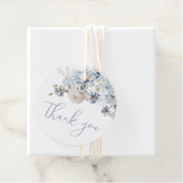 Something Blue Floral Favor Tags Geschenkanhänger