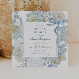 Something Blue Floral Ribbon Bridal Shower Einladung