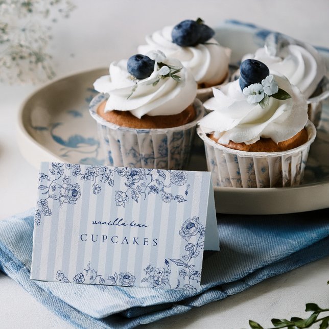 Something Blue Food Label Folded Card Tent Dankeskarte (Von Creator hochgeladen)