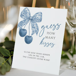 Something Blue Guess How Many Kisses Bridal Shower Sockelschild