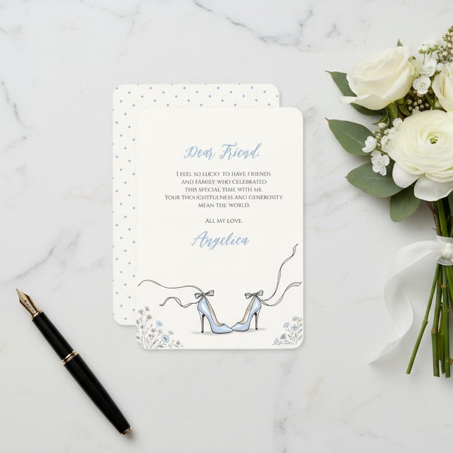 Something Blue Heels Brautparty Dankeskarte (Something Blue Heels Bridal Shower Thank You Card
)