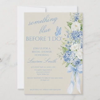 Something Blue Hydrangea Bridal Shower Invitation Einladung