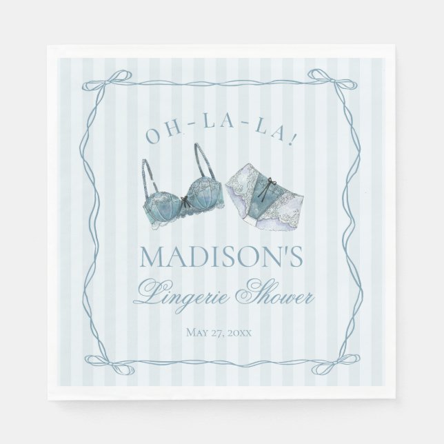 Something Blue Lingerie Shower Bachelorette Party Serviette (Vorderseite)