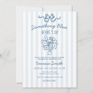 Something Blue Stripe Bridal Shower Invitation Einladung