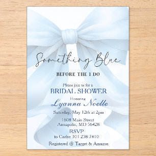 Something Blue vor meiner Bridal Shower Acryleinladungen