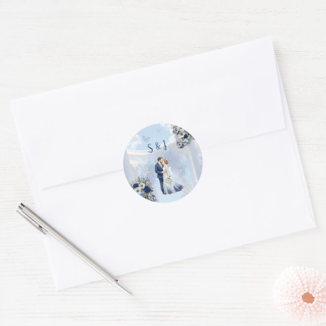 Something Blue Wedding Favor Sticker (Umschlag)