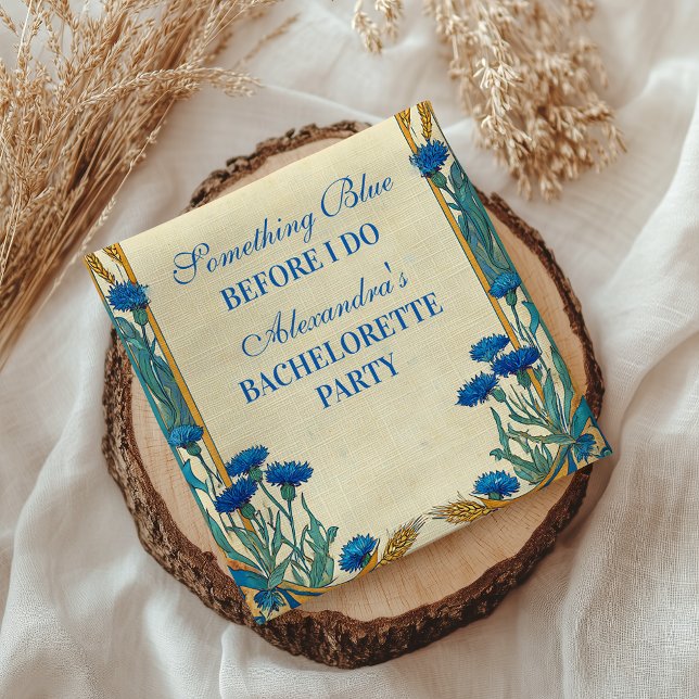 Something Blue Wildflower Bachelorette Party Serviette (Von Creator hochgeladen)