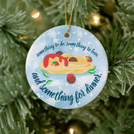 Something for dinner spaghetti foodie Christmas Keramik Ornament