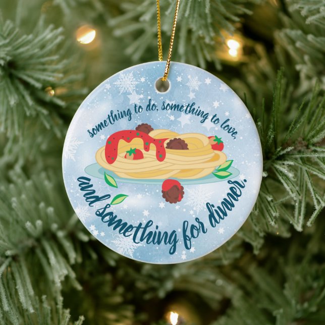 Something for dinner spaghetti foodie Christmas Keramik Ornament (Baum)
