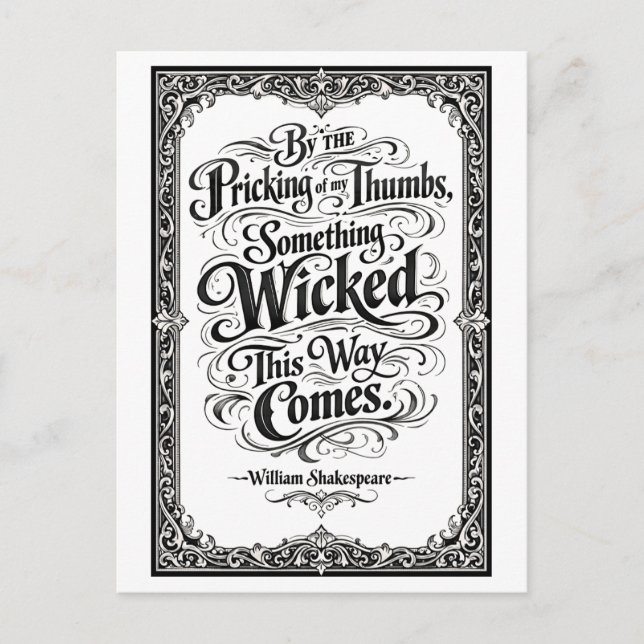 "Something Wicked This Way Comes" Shakespeare Postkarte (Vorderseite)