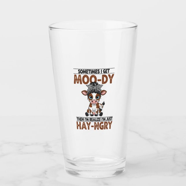Sometimes I Get Moo-dy Hay-ngry Cow Glas (Vorderseite)