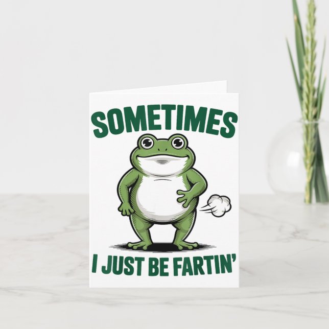 Sometimes I Just Be Farting Frog Christmas Funny F Karte (Vorderseite)