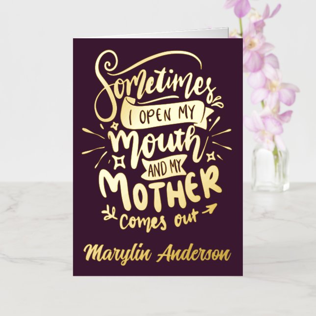 SOMETIMES I OPEN MY MOUTH AND MY MOTHER COMES OUT (Orchidee)