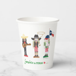 "Somewhere in Texas", Texas Nutcrackers Gift Tags Pappbecher