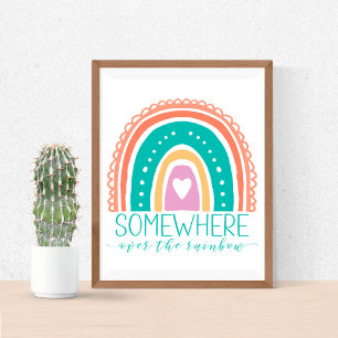 Somewhere Over The Rainbow Modern Chic Colorful Poster