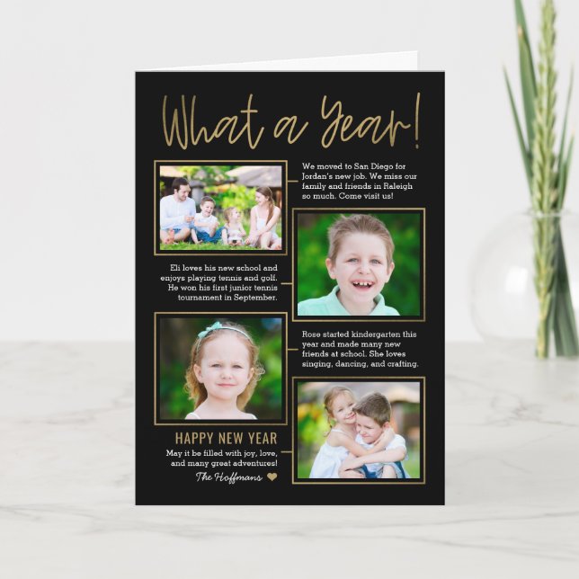 Sommaire de l'année Couleur modifiable Carte photo (Devant)