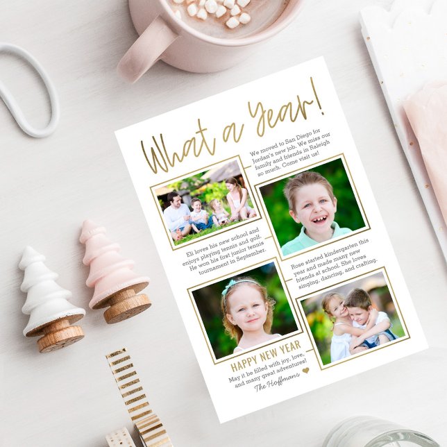 Sommaire de l'année Couleur modifiable Carte photo (Créateur téléchargé)